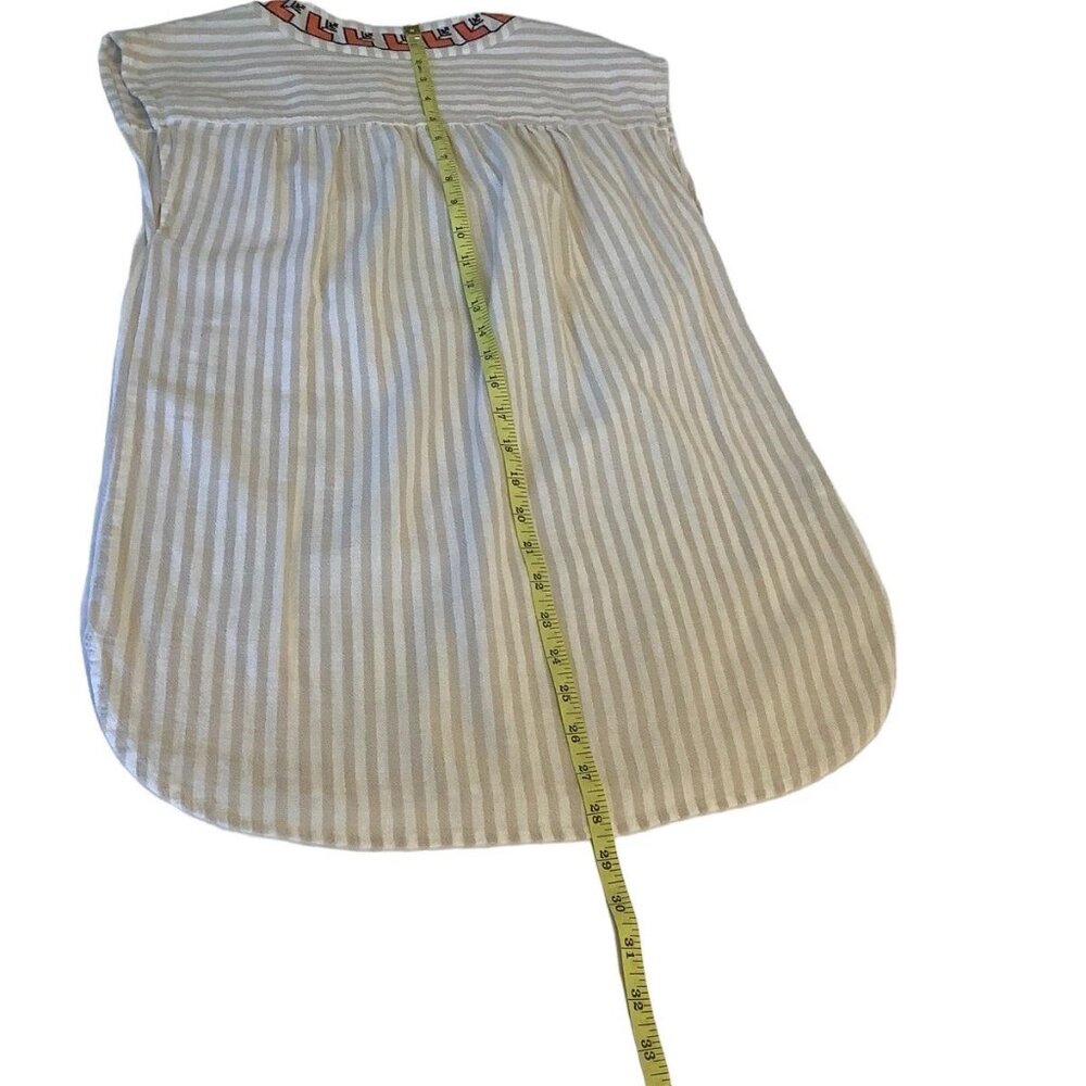 Madewell Womens Tunic Embroidered Stitch Boho Aztec Design Top Size XS Cotton - Picture 4 of 9